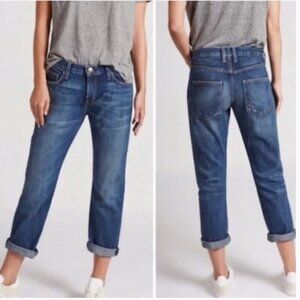 Current/Elliott Blue The Boyfriend Loved Straight Leg Casual Relax Fit Jeans 27